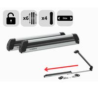 Porte-Skis Voiture Glissante Pour Barres Toit Universel 6 Ski 4 Snowboard