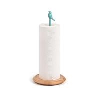 Porte Sopalin sur Pied Moderne | Support Essuie Touten Bois avec Oiseau Turquoise | Dérouleur Sopalin pour Plan de Travail