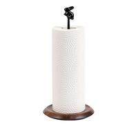 Porte Sopalin sur Pied Rustique | Support Essuie Tout en Bois et Fonte avec Lapin Noir | Dérouleur Sopalin pour Plan de Travail, Cadeau de Pâques