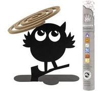 Porte-spirales d'encens hibou noir + 14 bâtonnets d'encens ayurvédique Noir