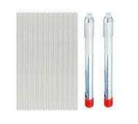 Porte-stéatite rond avec 3 stylos et 15 noyaux, outil de marquage industriel de stéatite avec support pour soudage, haute résistance (2 pièces + 12 noyaux)