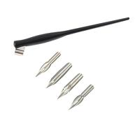 Porte-stylo à plume avec 4 pointes remplaçables pour dessin artistique en résine avec bride métallique réglable