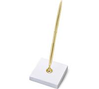Porte - Stylo Blanc Avec Stylo Doré Pour Inscriptions - Livre D'or - Salutations - Élégant Stylo