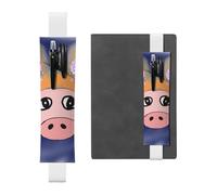 Porte-stylo blanc marque-page en cuir PVC réglable élastique 21,1-4,6 cm convient à la plupart des cahiers, agendas, manuels, planificateurs, motif The Head of The Bull Devil