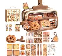 Porte-stylo Capybara - Spacieuse boîte à écrire, revêtement en tissu doux, design avec fermeture éclair de sécurité, aspect ludique à longue queue sur le thème des animaux | étui organisateur pour