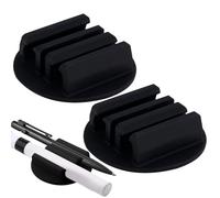 Porte-stylo de Bureau,Support auto-adhésif en silicone multifonction à 3 emplacements pour rangement de bureau - Organisateur de stylos de table | Pour Enseignant Artiste Secrétaire École Maison Bibli