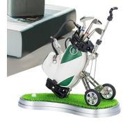 Porte-Stylo de Golf, Porte-Stylo - Mini Sac de Golf avec Chariot, 3 Clubs de Golf et stylos - Ensemble de stylos créatifs pour Club de Golf - Souvenirs de Golf pour Papa, Mariage