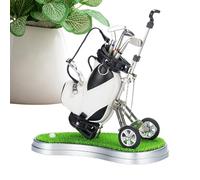 Porte-stylo de golf, stylos de golf, mini sac de golf avec chariot, 3 clubs de golf et stylos - Ensemble de stylos créatifs pour club de golf, chaussettes de Noël, souvenirs de golf pour papa