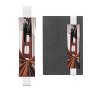 Porte-stylo élastique pour ordinateur portable, pochette en cuir PU pour | Ropes On The Golden Gate Bridge Trousse à crayons amovible pour marque-page journal - Peut contenir 2 à 3 stylos, blanc