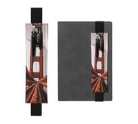 Porte-stylo élastique pour ordinateur portable, pochette en cuir PU pour | Ropes On The Golden Gate Bridge Trousse à crayons amovible pour marque-page journal - Peut contenir 2 à 3 stylos, noir