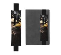 Porte-stylo élastique pour ordinateur portable, pochette en cuir PU pour | Trousse à crayons motif drapeau et aigle, porte-marque-page amovible, pour journal, 2 à 3 stylos, noir