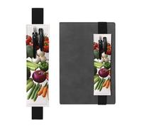 Porte-stylo en cuir avec bande élastique pour carnet de notes, introduction de divers légumes, pochette à stylo, étui réglable, pour journal intime, marque-page pour ordinateurs portables de 20,3 cm à