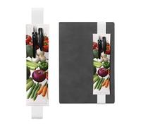 Porte-stylo en cuir avec bande élastique pour carnet de notes, introduction de divers légumes, pochette à stylo, étui réglable, pour journal intime, marque-page pour ordinateurs portables de 20,3 cm à