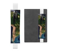 Porte-stylo en cuir avec bande élastique pour ordinateur portable, image satellite d'Amérique du Sud, pochette à stylo, pochette réglable, pour journal intime, marque-page de 20,3 cm à 10", noir,