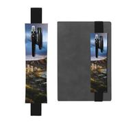 Porte-stylo en cuir avec bande élastique pour ordinateur portable, motif horizon hawaïen, tête de diamant, volcan, pochette réglable, convient pour ordinateurs portables de 20,3 cm à 10", noir, Noir ,