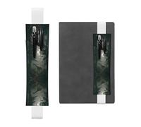 Porte-stylo en cuir avec inscription « LLKGOT Big Dinosaur in The Forest » pour journaux, agendas, planificateurs - Pochette à sangle réglable