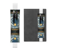 Porte-stylo en cuir avec inscription « LLKGOT The Sun in The Sky » pour journaux, agendas, planificateurs, pochette à sangle réglable