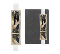 Porte-stylo en cuir avec inscription LLKGOT Wolf and The Moon Printing pour journaux, agendas, planificateurs - Pochette à sangle réglable