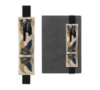 Porte-stylo en cuir avec inscription LLKGOT Wolf and The Moon Printing pour journaux, agendas, planificateurs - Pochette à sangle réglable