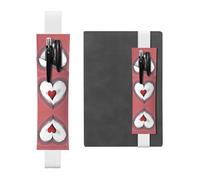 Porte-stylo en cuir avec inscription « RRKDOY Have a Loving Heart » pour journaux, agendas, planificateurs - Pochette à sangle réglable