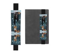 Porte-stylo en cuir avec inscription « RRKDOY Little Fox Under The Snow » pour journaux, agendas, planificateurs - Pochette à sangle réglable