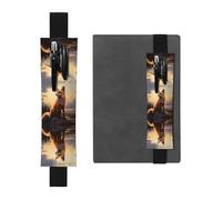 Porte-stylo en cuir avec inscription « RRKDOY Snow Fox on the Hill » pour journaux, agendas, planificateurs - Pochette à sangle réglable