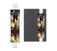 Porte-stylo en cuir avec inscription « RRKDOY Snow Fox on the Hill » pour journaux, agendas, planificateurs - Pochette à sangle réglable