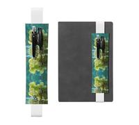 Porte-stylo en cuir avec inscription « RRKDOY Tsingtis in The Water » pour journaux, agendas, planificateurs - Pochette à sangle réglable