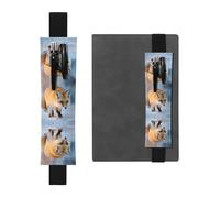 Porte-stylo en cuir avec motif GGNKDL The Fox Who Stepped on Snow pour journaux, agendas, planificateurs - Pochette à sangle réglable