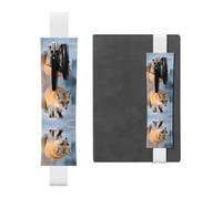 Porte-stylo en cuir avec motif GGNKDL The Fox Who Stepped on Snow pour journaux, agendas, planificateurs - Pochette à sangle réglable