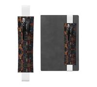 Porte-stylo en cuir blanc avec bande élastique réglable de 21,1 à 4,6 cm pour ordinateur portable, agenda, journal intime