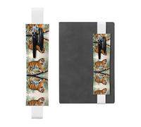 Porte-stylo en cuir blanc avec impression WZYWHJ Tigre - Bande élastique en cuir PVC de qualité supérieure pour cahiers, journaux et planificateurs