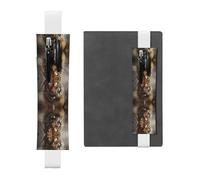 Porte-stylo en cuir blanc avec impression WZYWHJ Tigre Running - Bande élastique en cuir PVC de qualité supérieure pour cahiers, journaux et planificateurs