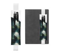 Porte-stylo en cuir blanc avec inscription « WZYWHJ Shipwreck at The Bottom of The Lake » - Bande élastique en cuir PVC de qualité supérieure pour cahiers, journaux et planificateurs