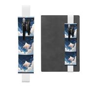 Porte-stylo en cuir blanc BROLEO Kite dans le ciel étoilé avec bande élastique réglable de 21,1 à 4,6 cm, convient à la plupart des ordinateurs portables agendas