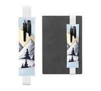 Porte-stylo en cuir blanc HYTTER blanc avec bande élastique réglable de 21,1 à 4,6 cm pour cahiers, agendas, manuels, planificateurs