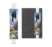 Porte-stylo en cuir blanc HYTTER Grand Canyon avec bande élastique réglable de 21,1 à 4,6 cm pour carnets, agendas, manuels, planificateurs