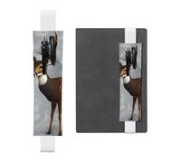 Porte-stylo en cuir blanc HYTTER gris prune avec bande élastique réglable de 21,1 à 4,6 cm pour cahiers, agendas, manuels, planificateurs