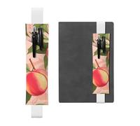 Porte-stylo en cuir blanc HYTTER rose avec bande élastique réglable de 21,1 à 4,6 cm pour cahiers, agendas, manuels, planificateurs