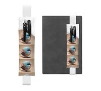 Porte-stylo en cuir blanc JKIEGOQ mignon petit oiseau avec bande élastique réglable de 21,1 à 4,6 cm pour ordinateur portable, agenda, journal intime