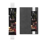 Porte-stylo en cuir blanc marque-page HYTTER Fruits et vins avec bande élastique réglable de 21,1 à 4,6 cm pour cahiers, agendas, manuels et planificateurs