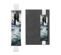 Porte-stylo en cuir blanc, marque-page HYTTER Glacier Fjord, Alaska, bande élastique réglable de 21,1 à 4,6 cm pour cahiers, agendas, manuels, planificateurs