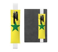 Porte-stylo en cuir blanc, marque-page, image du drapeau du Sénégal, bande élastique réglable de 21,1 à 4,6 cm, pour carnets, agendas, manuels, planificateurs