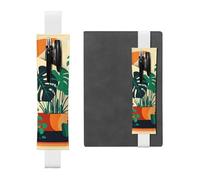 Porte-stylo en cuir blanc, marque-page MJHKXLJ dessin animé tortue dos bambou bande élastique réglable 21,1-4,6 cm pour carnets, agendas, journal intime