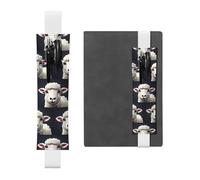 Porte-stylo en cuir blanc, marque-page MJHKXLJ drôle langue de mouton coquin, motif animal mignon, bande élastique réglable de 21,1 à 4,6 cm pour cahiers, agendas, journal à couverture rigide