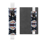 Porte-stylo en cuir blanc, marque-page WHJSHOP Tigre dans les nuages, bande élastique réglable de 21,1 à 4,6 cm pour cahiers, agendas, journal intime