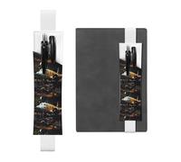 Porte-stylo en cuir blanc - Marque-page - WHJSHOP vintage - Avec bande élastique réglable de 21,1 à 4,6 cm - Pour ordinateur portable, agenda, journal intime