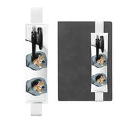 Porte-stylo en cuir blanc marque-page YYHHAOFA tigre de Sibérie dans la grotte Bande élastique réglable de 21,1 à 4,6 cm pour cahiers, agendas, manuels, planificateurs