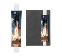 Porte-stylo en cuir blanc MJHKXLJ Kennedy Space Center Rocket Launch Bande élastique réglable de 21,1 à 4,6 cm pour ordinateurs portables, agendas, journal intime