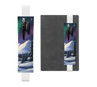 Porte-stylo en cuir blanc MJHKXLJ magnifique motif aurores boréales, bande élastique réglable de 21,1 à 4,6 cm pour ordinateur portable, agenda, journal intime